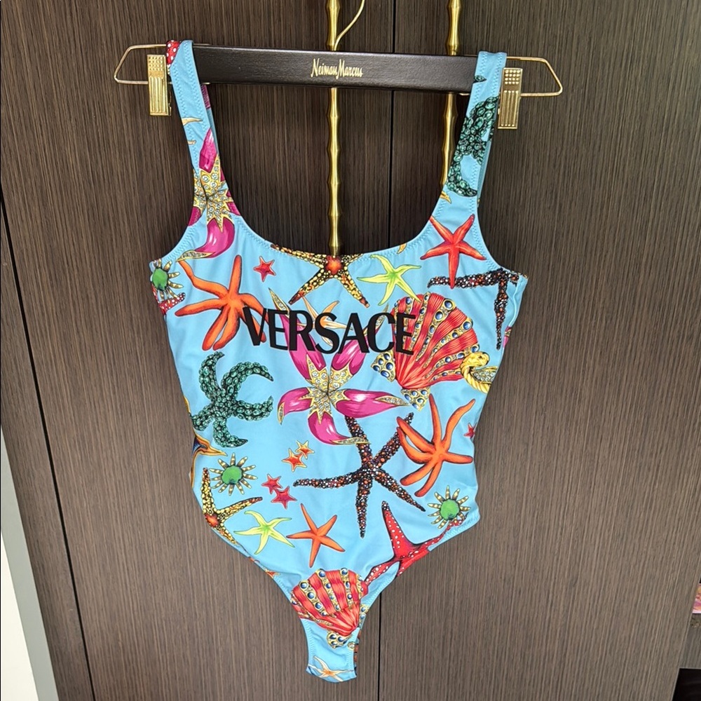 Versace BAROCCO JOCKSTRAP Trésor de la Mer Print One-Piece Swimsuit - Picture 6 of 16